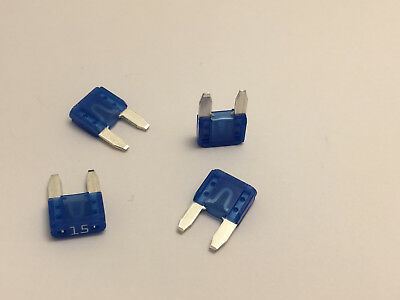4 X 15 Amp Mini fuse Blue 15A ATM Free shipping